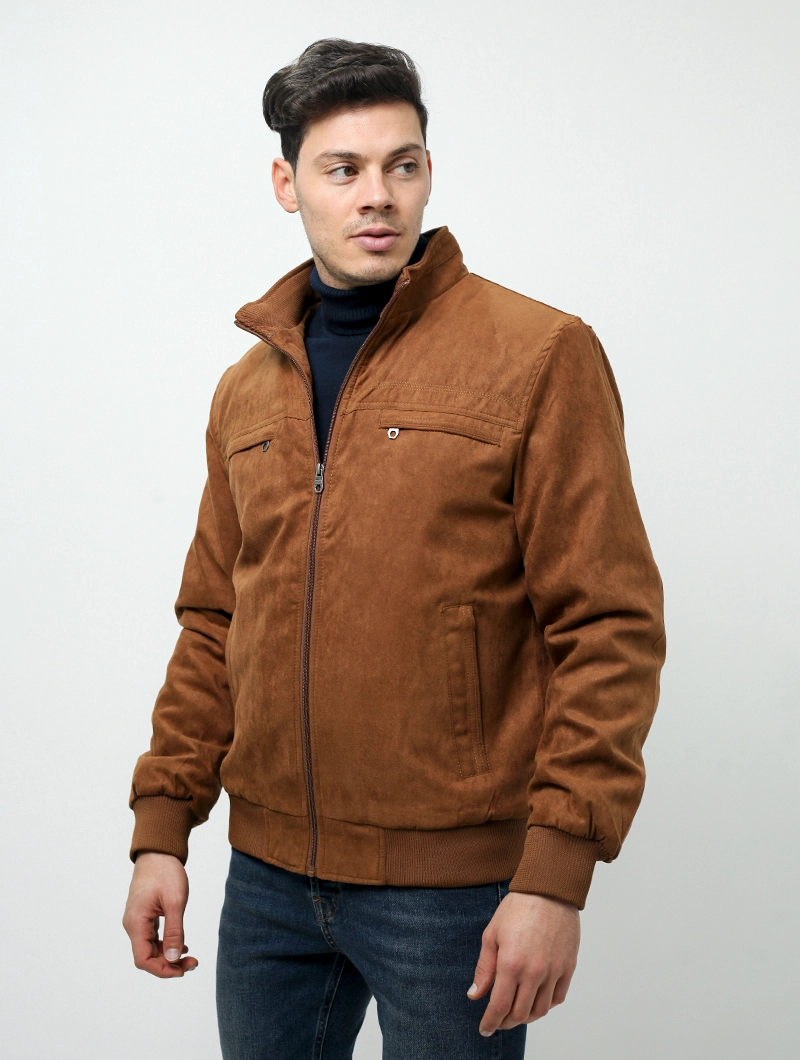 Blouson zippé aspect velours